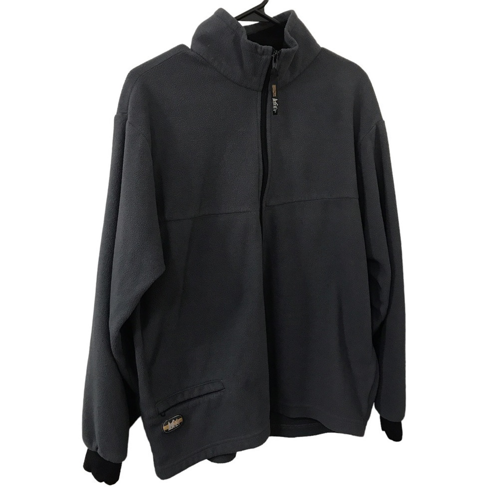 REI mens gray fleece long sleeve thermal shirt size Medium